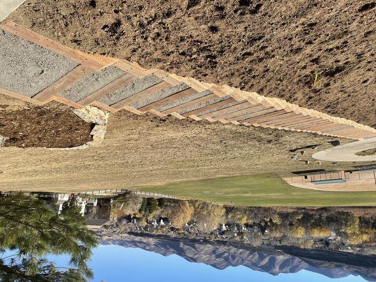 Image of district stairs during construction. 